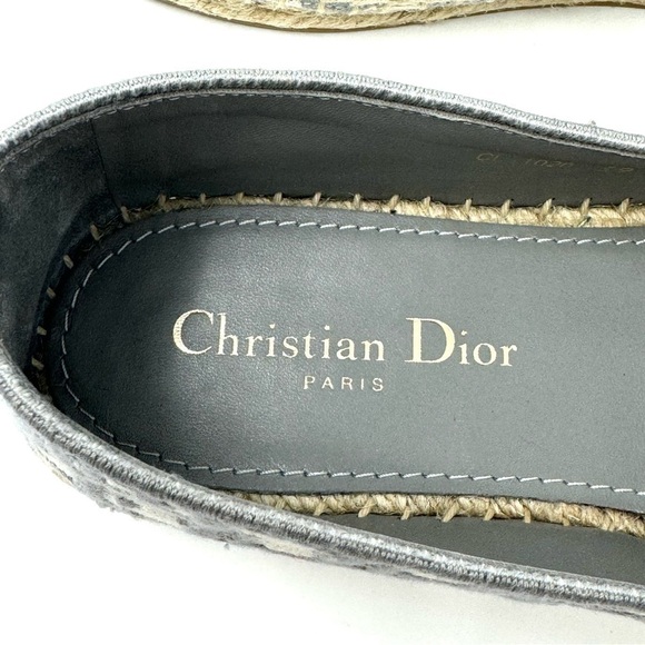 Dior Granville Oblique Espadrilles – Rare Gray Logo Flats, Size 39 (US 9), NWT - Picture 8 of 12